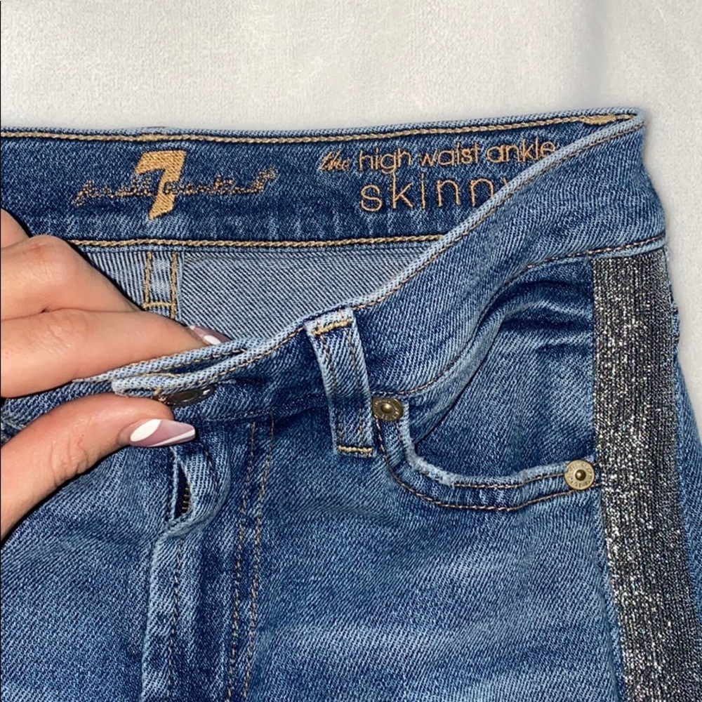 7 For All ManKind high wasted skinny jeans
